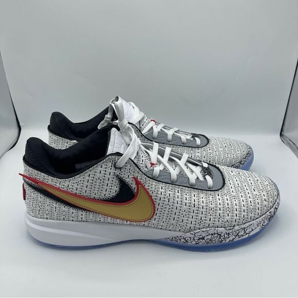 Nike Lebron 20 XX The Debut White Gold Black DJ5423-100 Basketball Shoes Size 18